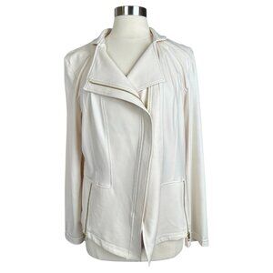 Clara Sun Woo Jacket Women 1X ivory moto liquid metal office evening motorcycle